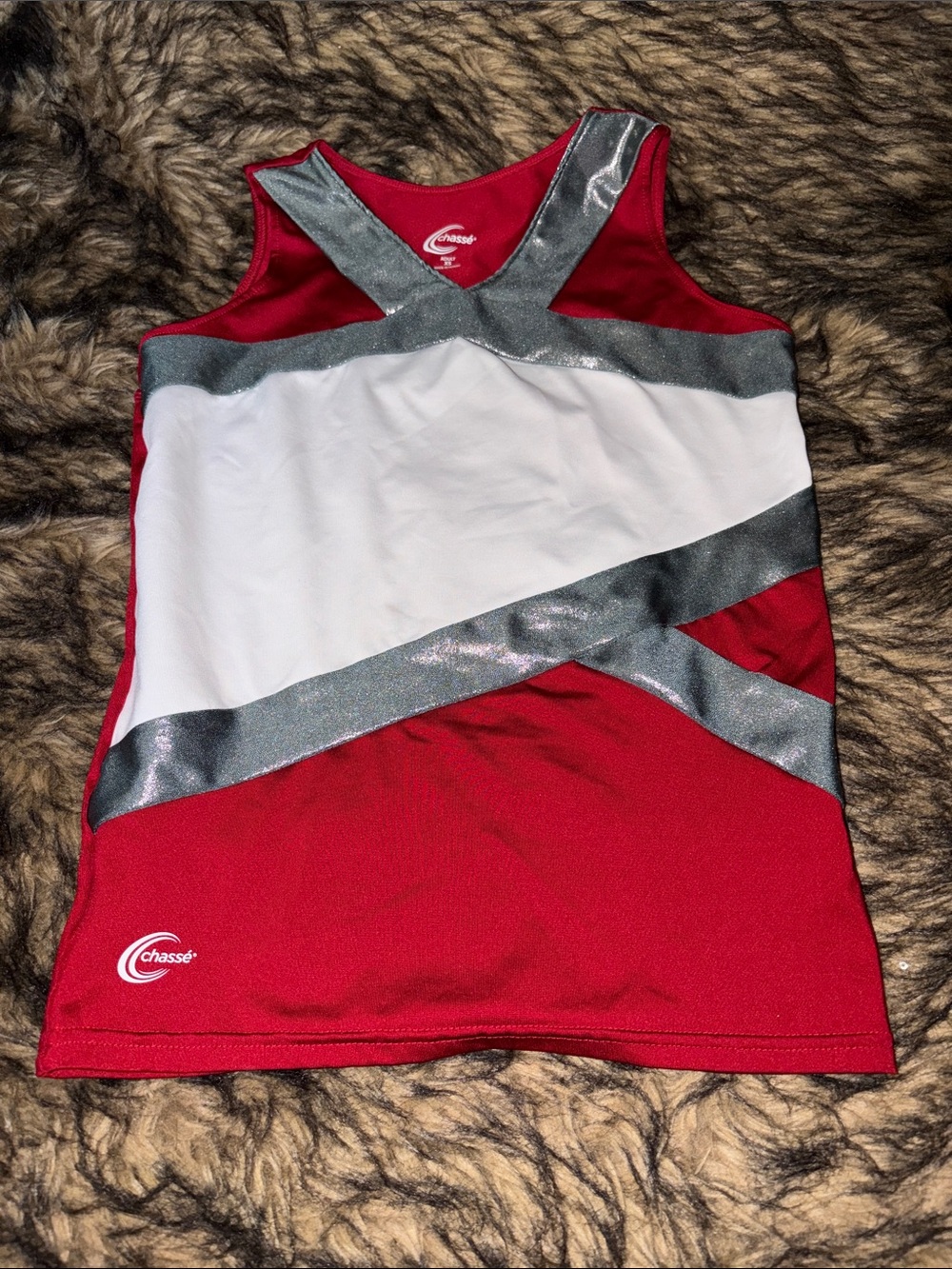 Chassé Performance Athletic Top Women's XS Red/White/Silver Cheerleading